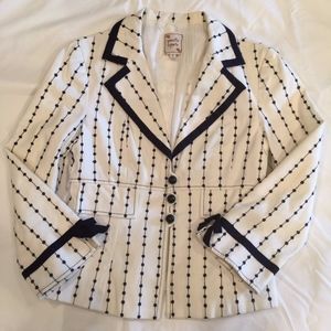 Nanette Lepore Black and White Jacket/Blazer S 8